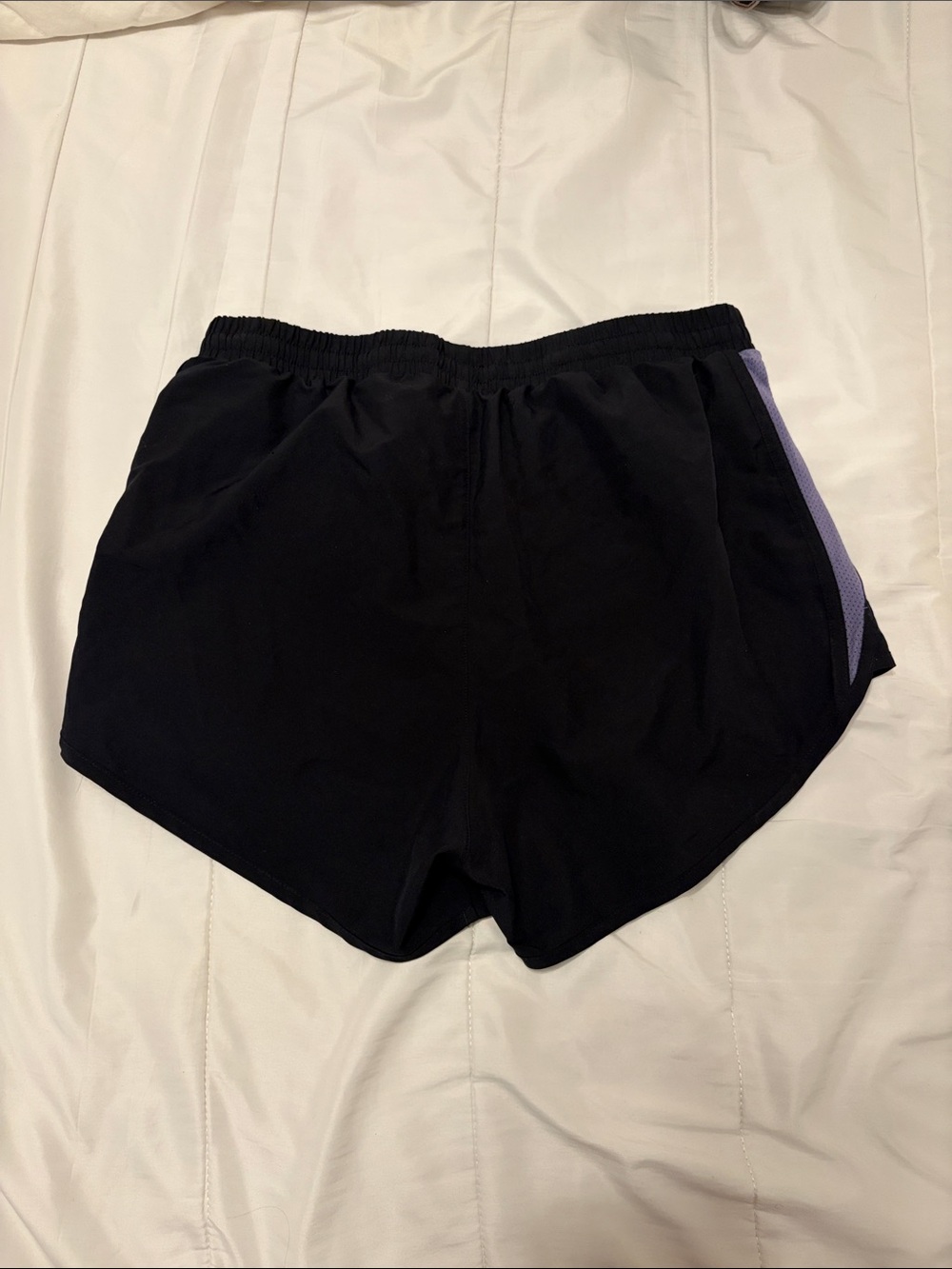 Under Armour Women’s Black Athletic Shorts with Lavender Accents - Picture 3 of 5